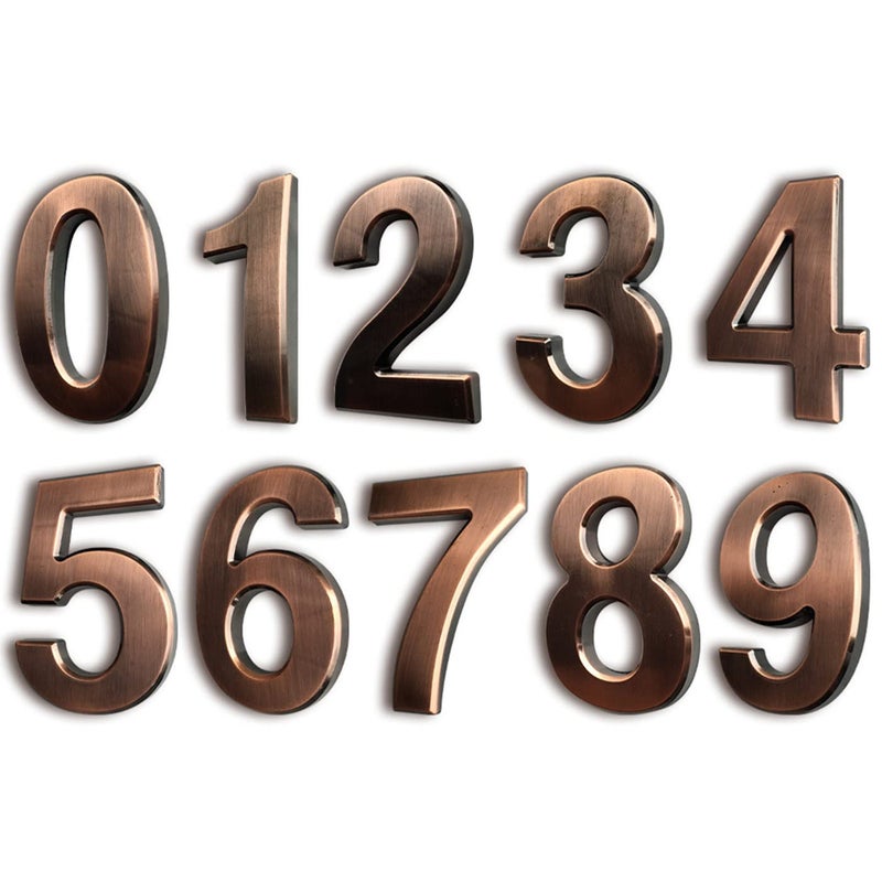 hopewan 4 Inch Mailbox Numbers 0-9, Door Address Number Stickers for House/Apartment/Floor, Bronze/Silver, by Hopewan. (10 Pack 0-9, Bronze) - Image 1